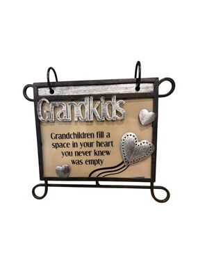Fetco Home Decor GRANDKIDS Metal Photo Flip Display Album Frame